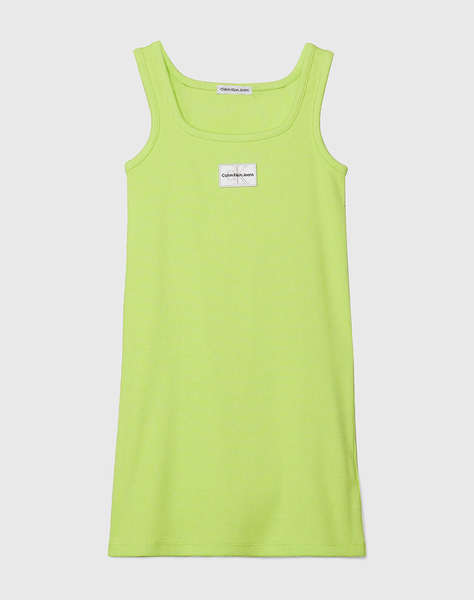 CALVIN KLEIN RIB BADGE SQUARE NECK TANK DRESS