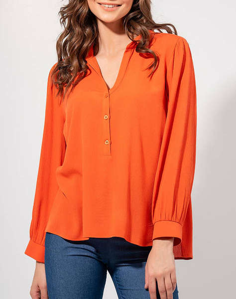 MAKI PHILOSOPHY Waffle blouse with collar and placket