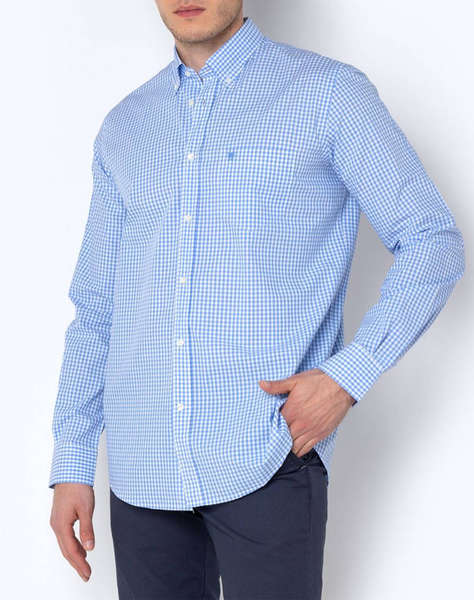 THE BOSTONIANS РИЗА MAVERICK POPLIN REGULAR FIT MedCheck POPLIN Button-down Regular Fit