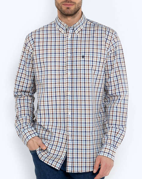 THE BOSTONIANS РИЗА MAVERICK REGULAR FIT MedCheck SLUB Button-down Regular Fit