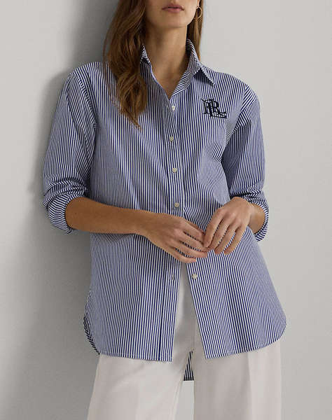 LAUREN LALPH LAUREN KOTTA-LONG SLEEVE-BUTTON FRONT SHIRT