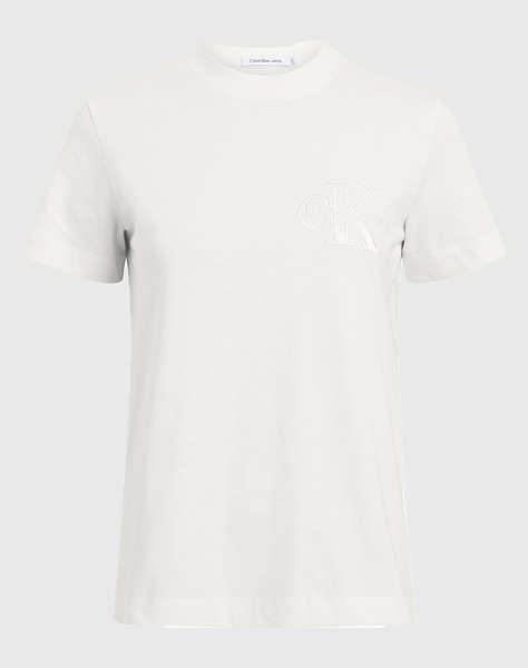 CALVIN KLEIN SATIN APPLIQUE REGULAR TEE