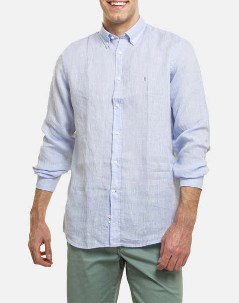 THE BOSTONIANS РИЗА ЛЕН REGULAR FIT Plain LINEN Button-down Regular Fit