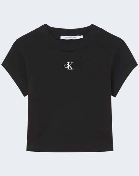 CALVIN KLEIN CK RIB CROPPED SLIM TEE