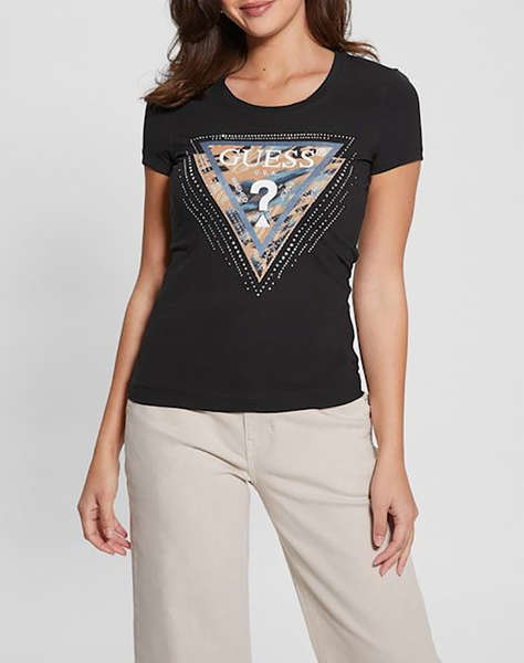 GUESS SS CN LEO TRIANGLE TEE WOMEN''S T-SHIRT