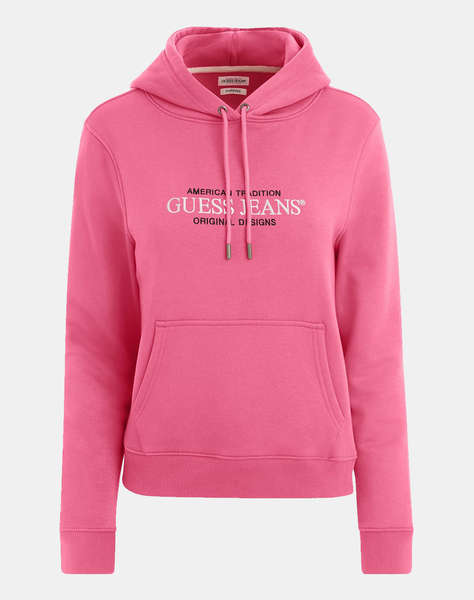 GUESS JEANS GJ HOOD OS AMERICAN - ORGANIC CO/PL SOFT FLEECE 350 SWEATSHIRTS W