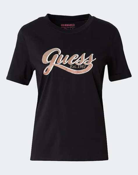 GUESS SS CN GLITTERY LOGO TEE WOMEN''S T-SHIRT