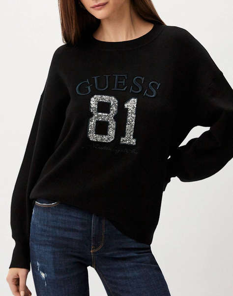 GUESS VIVIANA LOGO RN LS SWTR ДАМСКИ ПУЛОВЕР