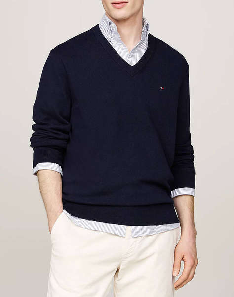 TOMMY HILFIGER PIMA ORG CTN CASHMERE V NECK