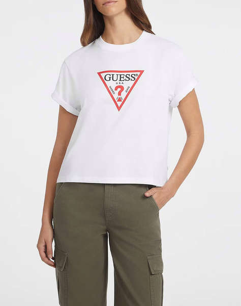 GUESS JEANS GJ SS CN BOXY ICONIC - ORGANIC COTTON 160GSM BLOUSE W