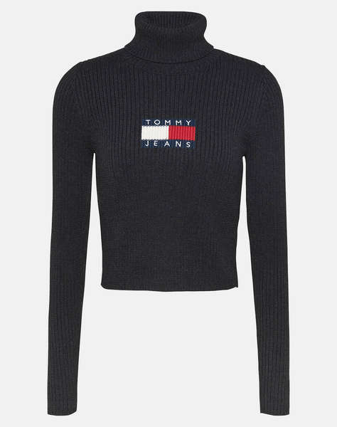 TOMMY JEANS TJW MELANGE TRTLNCK FLAG SWEATER