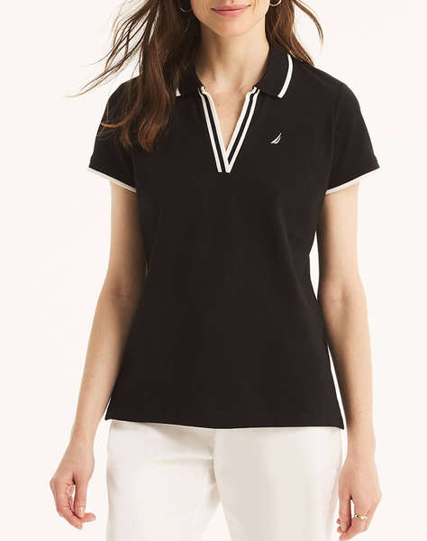 NAUTICA BLOUSE POLO ΚΜ S/S TIPPED SPLIT NECK OCEAN POLO