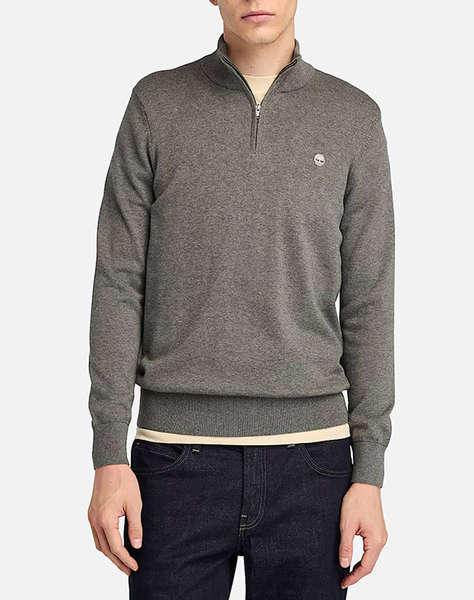 TIMBERLAND Cotton YD 1/4 Zip Sweater