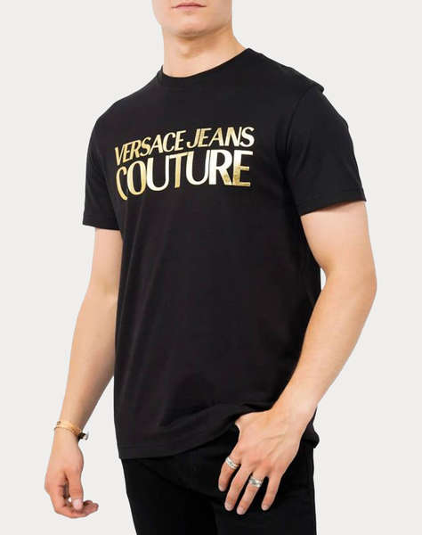 VERSACE JEANS 77GAHT05CJ00T 77UP600 S LOGO INSTIT. THICK FOIL MEN''S T-SHIRT