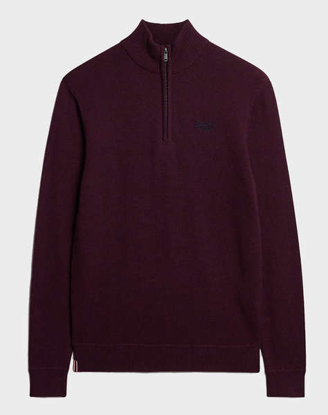 SUPERDRY D2 OVIN ESSENTIAL EMB KNIT HALF ZIP MEN''S KNIT