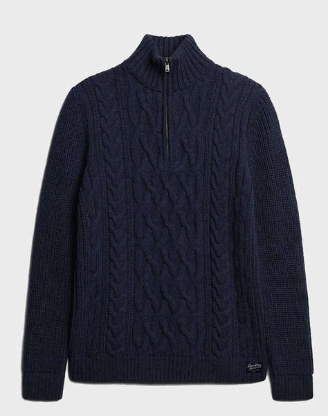 SUPERDRY D1 OVIN JACOB CABLE KNIT HALF ZIP MEN''S KNIT