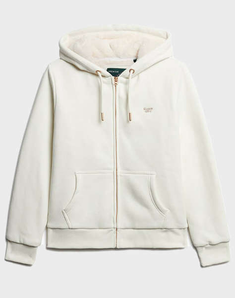 SUPERDRY D2 OVIN ESSENTIAL BORG LINED ZIP HOOD WOMEN''S SWEATER