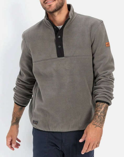 CAMEL Sweatshirt fleece troyer half button