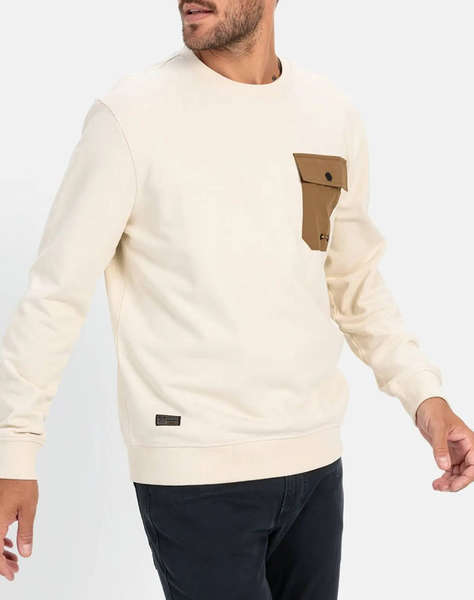 CAMEL Sweatshirt Crewneck contrast pocket