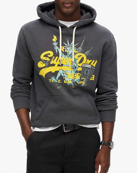 SUPERDRY D1 OVIN NEW YORK VL GRAPHIC HOODIE MEN''S SWEATSHIRT