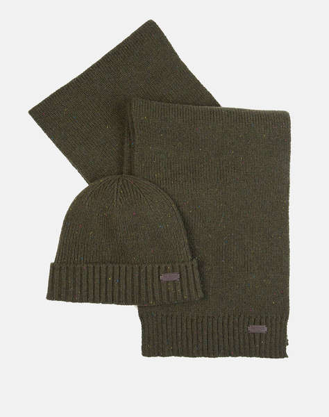 BARBOUR CARLTON FLECK BEANIE & SCARF GIFT КОМПЛЕКТ ШАПКИ-ШАЛ