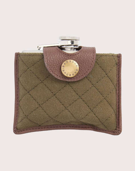 BARBOUR QUILTED PADBURY HIP FLASK