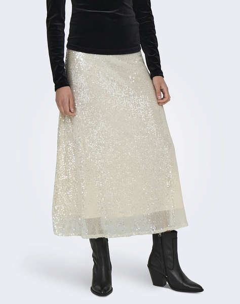 ONLY ONLCARIN SEQUINS A-SHAPE SKIRT WVN