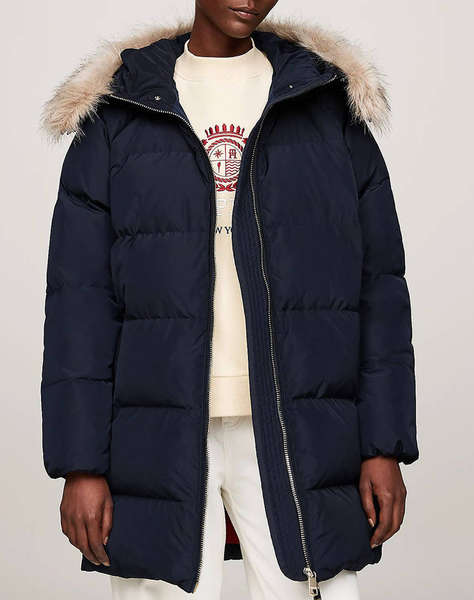 TOMMY HILFIGER MW DOWN REG COAT WITH FUR