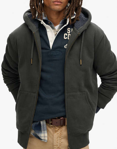 SUPERDRY D2 OVIN BORG LINED ZIPHOOD MEN''S SWEATSHIRTS