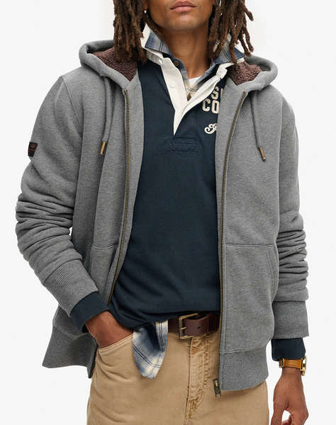 SUPERDRY D2 OVIN BORG LINED ZIPHOOD MEN''S SWEATSHIRTS