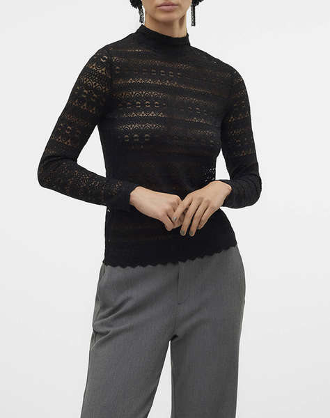 VERO MODA VMZOE LS LACE HIGH NECK TOP JRS NOOS