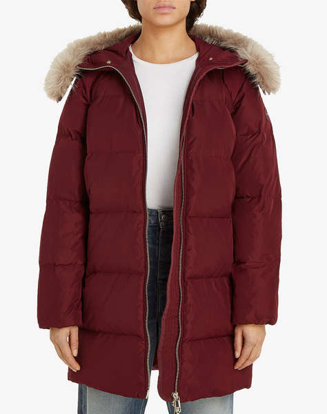 TOMMY HILFIGER MW DOWN REG COAT WITH FUR