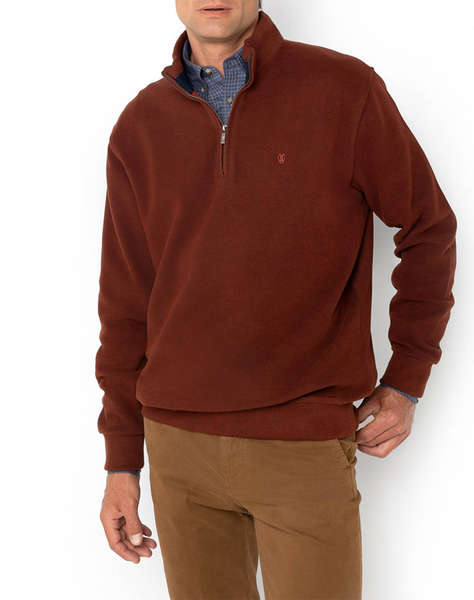 THE BOSTONIANS COTTON SWEATSHIRT HALF ZIP REGULAR FIT