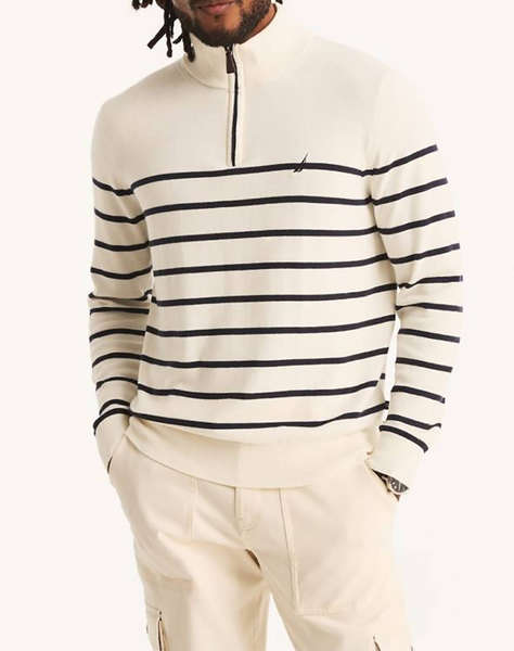 NAUTICA KNIT T-SHIRTMMNAVTECH STRIPED 1/4 ZIP (12GG)