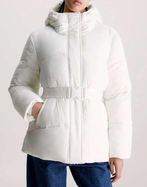 CALVIN KLEIN LOGO BELT SHORT PUFFER