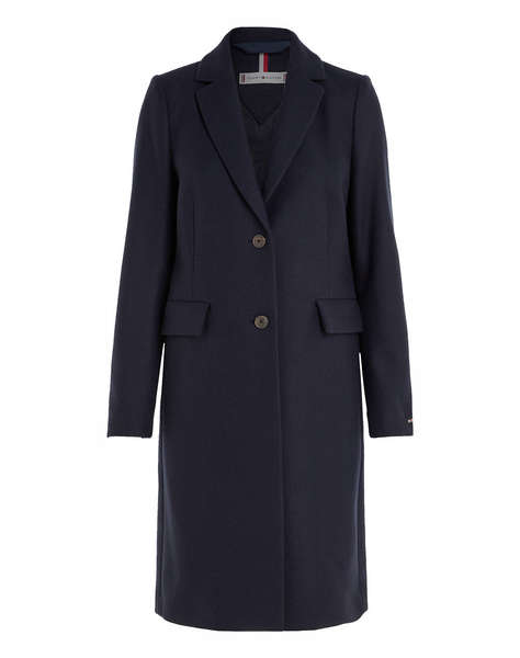 TOMMY HILFIGER WOOL BLEND CLASSIC COAT