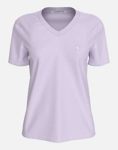 CALVIN KLEIN BLOUSE CK EMBRO BADGE V-NECK TEE