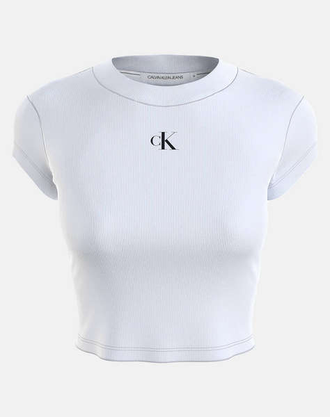 CALVIN KLEIN CK RIB CROPPED SLIM TEE