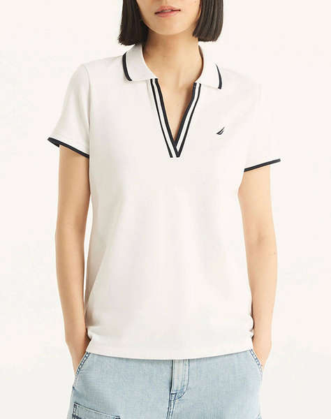 NAUTICA BLOUSE POLO ΚΜ S/S TIPPED SPLIT NECK OCEAN POLO