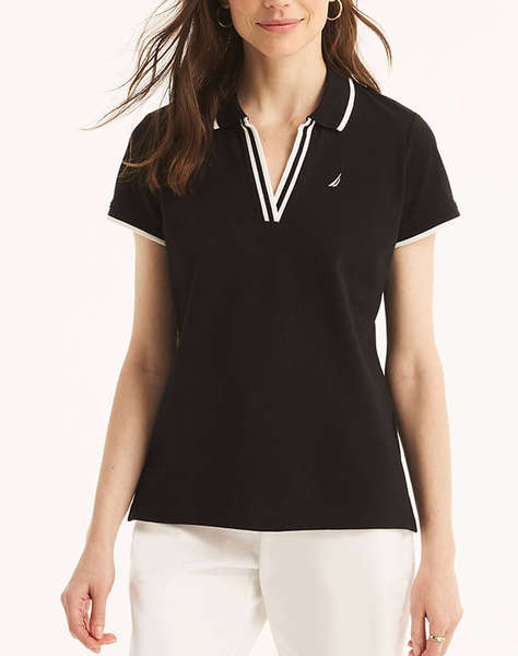 NAUTICA BLOUSE POLO ΚΜ S/S TIPPED SPLIT NECK OCEAN POLO