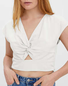 VERO MODA VMJESMILO C/S CROP TOP WVN GA