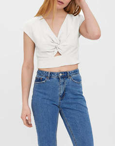 VERO MODA VMJESMILO C/S CROP TOP WVN GA