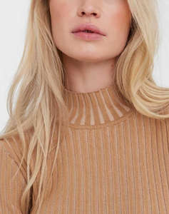 VERO MODA VMWILLOW LS HIGH-NECK RIB CROP BLOUSE GA