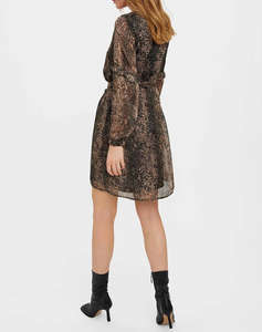 VERO MODA VMNALA L/S V-NECK ABK DRESS WVN BTQ