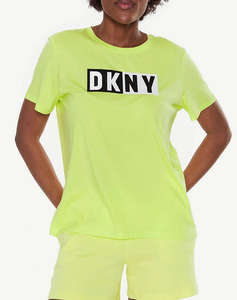 DKNY LOGO БЛУЗА С КЪСИ РЪКАВИ DKNY