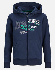 JACK&JONES JORTRIBECA LOGO PRINT SWEAT ZIP HOOD JNR