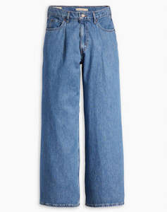 LEVIS PLEATED BAGGY WIDE LEG MED INDIGO - WORN IN