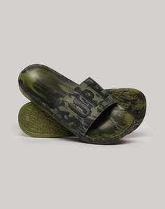 SUPERDRY D2 SDRY CAMO VEGAN POOL SLIDE MENS SHOE