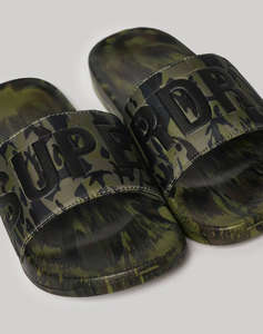 SUPERDRY D2 SDRY CAMO VEGAN POOL SLIDE MENS SHOE