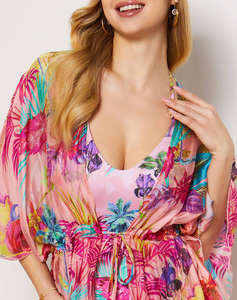 GUESS ERYN LONG KIMONO DRESS FEMALE